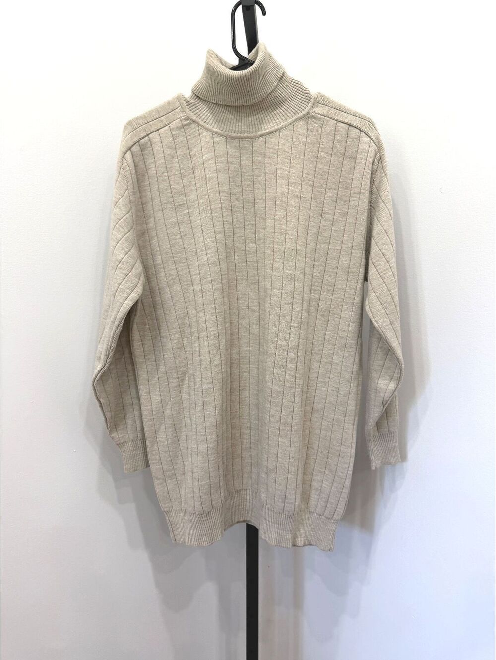 Refka Casual Light Beige Acrylic Turtleneck Sweater Size S-M